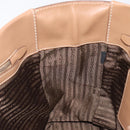 PRADA Tote Bag Leather Beige Silver Auth 208753V-22