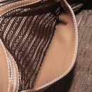 PRADA Tote Bag Leather Beige Silver Auth 208753V-25