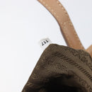 PRADA Tote Bag Leather Beige Silver Auth 208753V-10
