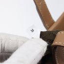 PRADA Tote Bag Leather Beige Silver Auth 208753V-11