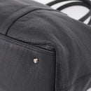 BURBERRY Black Label Tote Bag Leather Black Silver Auth 208754-10