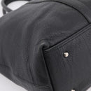 BURBERRY Black Label Tote Bag Leather Black Silver Auth 208754-11