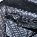 BURBERRY Black Label Tote Bag Leather Black Silver Auth 208754-18