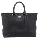 BURBERRY Black Label Tote Bag Leather Black Silver Auth 208754-2