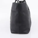 BURBERRY Black Label Tote Bag Leather Black Silver Auth 208754-4