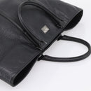 BURBERRY Black Label Tote Bag Leather Black Silver Auth 208754-6