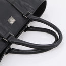 BURBERRY Black Label Tote Bag Leather Black Silver Auth 208754-7