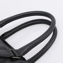BURBERRY Black Label Tote Bag Leather Black Silver Auth 208754-8