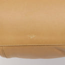LOEWE Hand Bag Leather Beige Gold Auth 208757-7