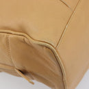 LOEWE Hand Bag Leather Beige Gold Auth 208757-16