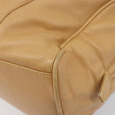 LOEWE Hand Bag Leather Beige Gold Auth 208757-17