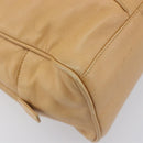LOEWE Hand Bag Leather Beige Gold Auth 208757-18