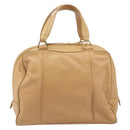 LOEWE Hand Bag Leather Beige Gold Auth 208757-13