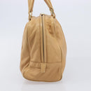 LOEWE Hand Bag Leather Beige Gold Auth 208757-4