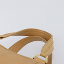 LOEWE Hand Bag Leather Beige Gold Auth 208757-14