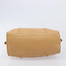 LOEWE Hand Bag Leather Beige Gold Auth 208757-5