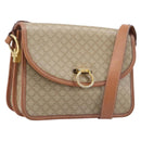 CELINE Macadam Canvas Shoulder Bag PVC Beige Gold Auth 208759V-1