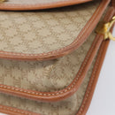 CELINE Macadam Canvas Shoulder Bag PVC Beige Gold Auth 208759V-9