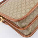 CELINE Macadam Canvas Shoulder Bag PVC Beige Gold Auth 208759V-18
