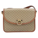 CELINE Macadam Canvas Shoulder Bag PVC Beige Gold Auth 208759V-13