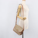 CELINE Macadam Canvas Shoulder Bag PVC Beige Gold Auth 208759V-27