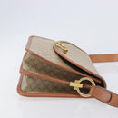 CELINE Macadam Canvas Shoulder Bag PVC Beige Gold Auth 208759V-3