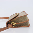 CELINE Macadam Canvas Shoulder Bag PVC Beige Gold Auth 208759V-4