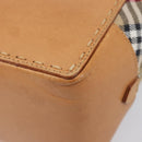 Burberrys Nova Check Hand Bag Canvas Beige Silver Auth 208762A-15