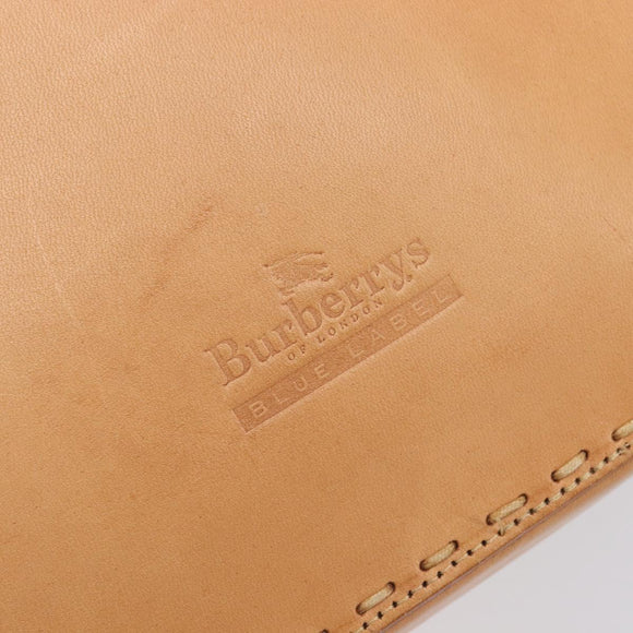 Burberrys Nova Check Hand Bag Canvas Beige Silver Auth 208762A