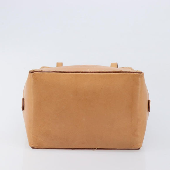 Burberrys Nova Check Hand Bag Canvas Beige Silver Auth 208762A