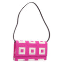 BVLGARI Shoulder Bag Canvas Pink Gold Auth 208763A-1