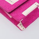 BVLGARI Shoulder Bag Canvas Pink Gold Auth 208763A-15