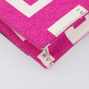 BVLGARI Shoulder Bag Canvas Pink Gold Auth 208763A-17