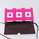 BVLGARI Shoulder Bag Canvas Pink Gold Auth 208763A-9