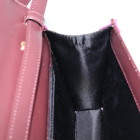 BVLGARI Shoulder Bag Canvas Pink Gold Auth 208763A