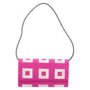BVLGARI Shoulder Bag Canvas Pink Gold Auth 208763A-13