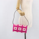 BVLGARI Shoulder Bag Canvas Pink Gold Auth 208763A-23