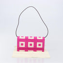 BVLGARI Shoulder Bag Canvas Pink Gold Auth 208763A-12