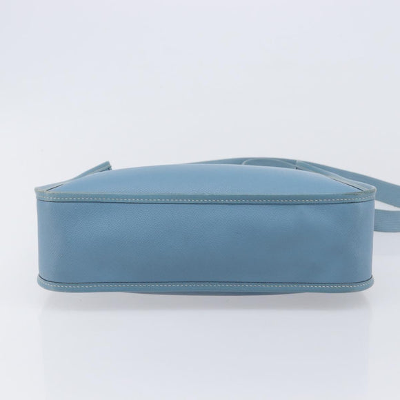 HERMES Vespa PM Shoulder Bag Courchevel Leather Light Blue Silver Auth 208764A