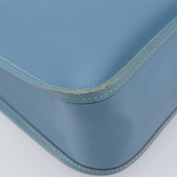 HERMES Vespa PM Shoulder Bag Courchevel Leather Light Blue Silver Auth 208764A