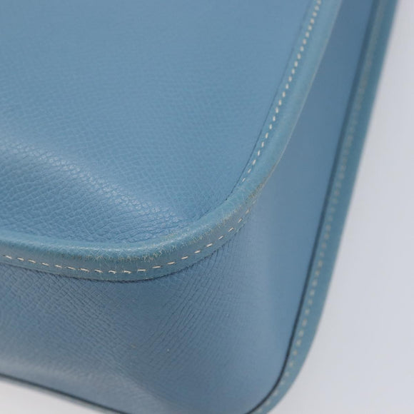 HERMES Vespa PM Shoulder Bag Courchevel Leather Light Blue Silver Auth 208764A