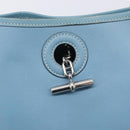 HERMES Vespa PM Shoulder Bag Courchevel Leather Light Blue Silver Auth 208764A-17