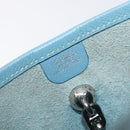 HERMES Vespa PM Shoulder Bag Courchevel Leather Light Blue Silver Auth 208764A-18
