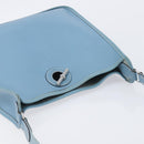 HERMES Vespa PM Shoulder Bag Courchevel Leather Light Blue Silver Auth 208764A-6