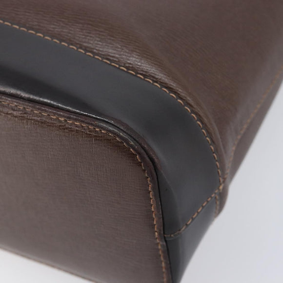 BURBERRY Shoulder Bag Leather Brown Gold Auth 208768A