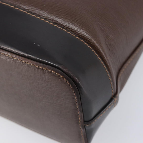 BURBERRY Shoulder Bag Leather Brown Gold Auth 208768A