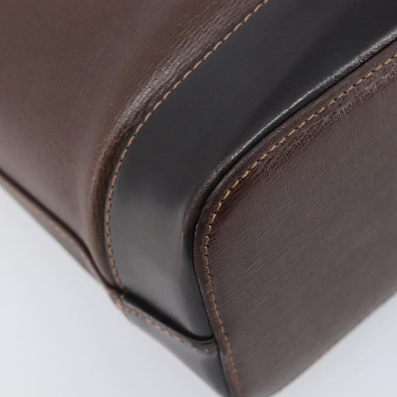 BURBERRY Shoulder Bag Leather Brown Gold Auth 208768A