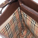 BURBERRY Shoulder Bag Leather Brown Gold Auth 208768A-18