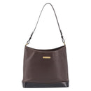 BURBERRY Shoulder Bag Leather Brown Gold Auth 208768A-13