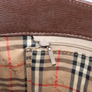 BURBERRY Shoulder Bag Leather Brown Gold Auth 208768A-20